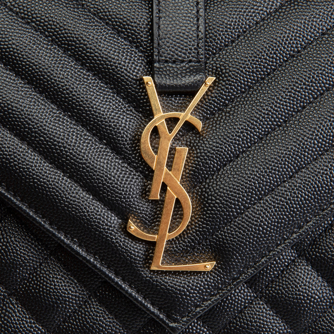 SAINT LAURENT Grain de Poudre Triquilt Medium Envelope Bag