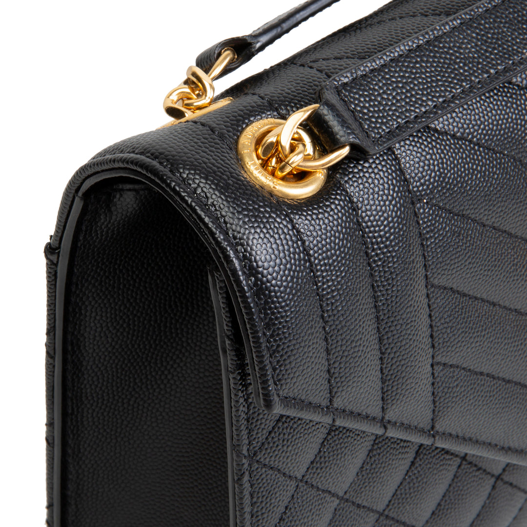 SAINT LAURENT Grain de Poudre Triquilt Medium Envelope Bag