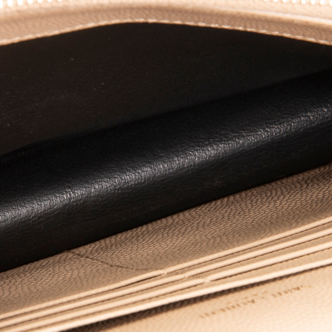 SAINT LAURENT Envelope Cassandre Chain Wallet - Nude