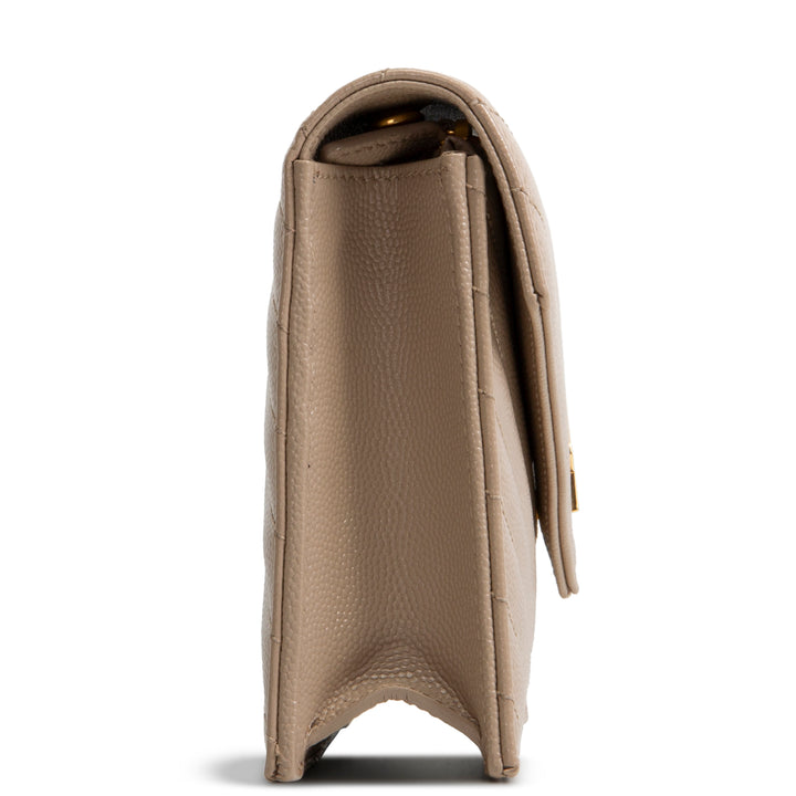 SAINT LAURENT Envelope Cassandre Chain Wallet - Nude
