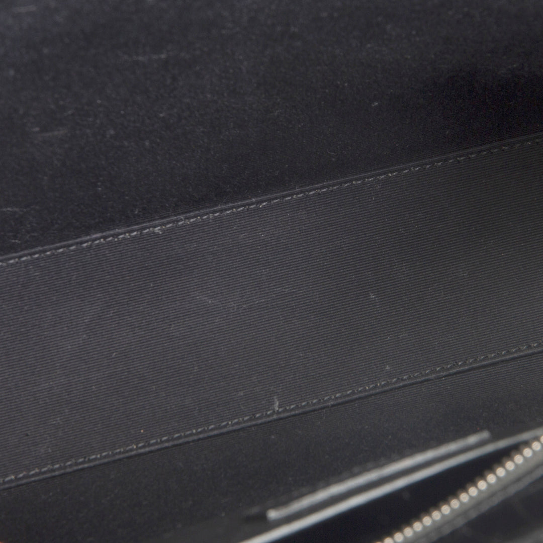 SAINT LAURENT Embossed Uptown Medium Tote - Black OUTLET FINAL SALE