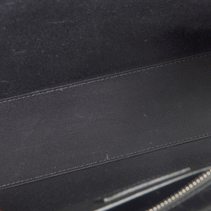 SAINT LAURENT Embossed Uptown Medium Tote - Black OUTLET FINAL SALE