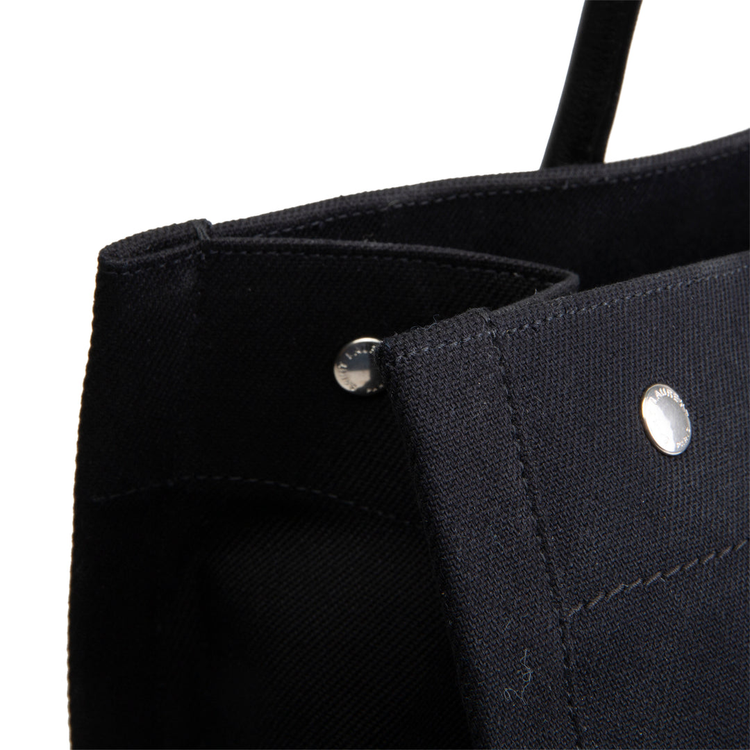 SAINT LAURENT Canvas Rive Gauche North South Tote - Black