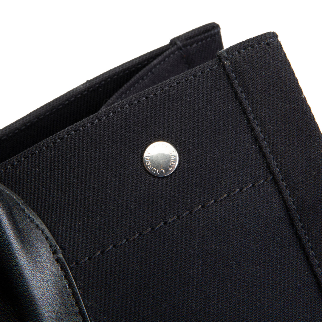 SAINT LAURENT Canvas Rive Gauche North South Tote - Black