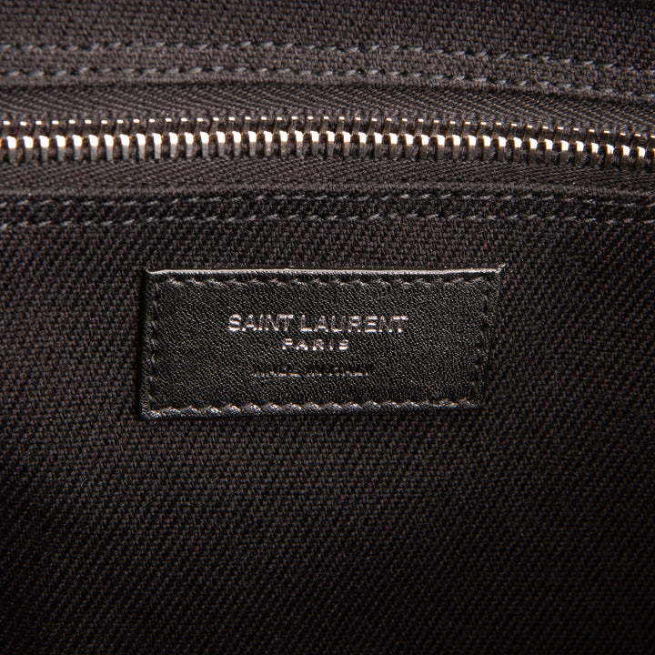 SAINT LAURENT Canvas Rive Gauche North South Tote - Black