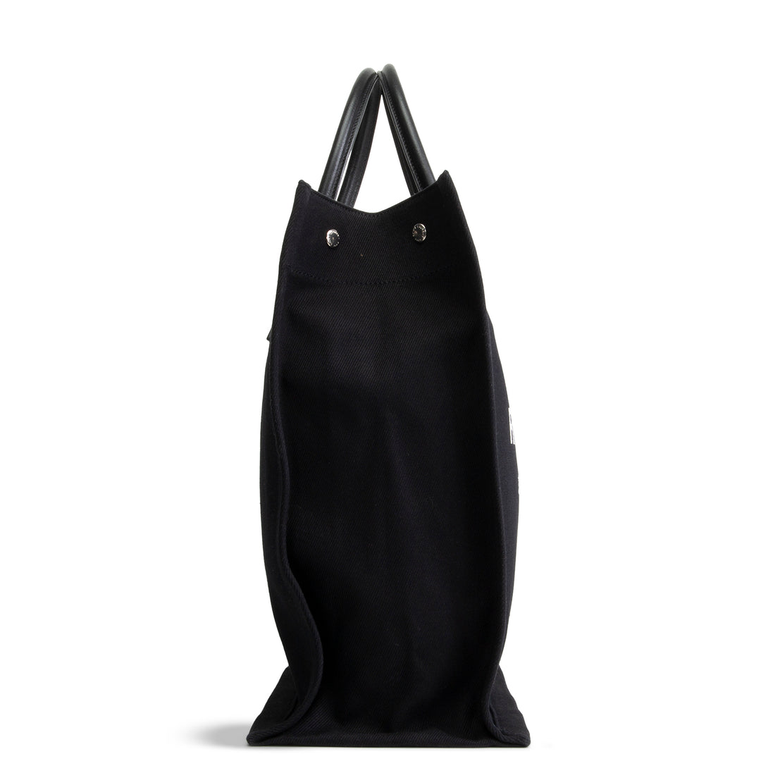 SAINT LAURENT Canvas Rive Gauche North South Tote - Black