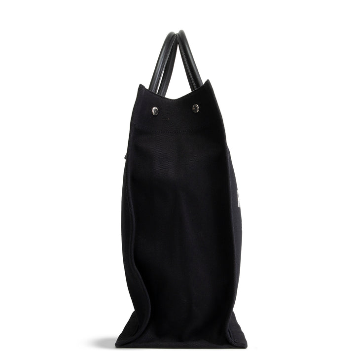 SAINT LAURENT Canvas Rive Gauche North South Tote - Black