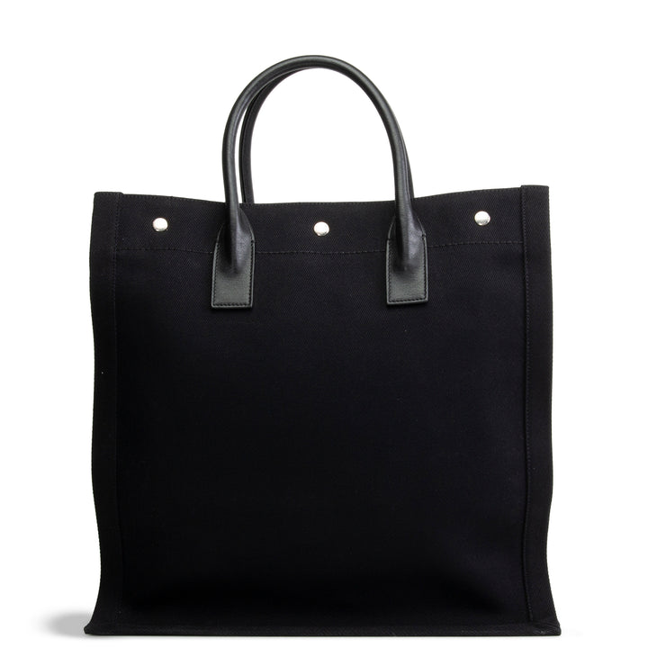 SAINT LAURENT Canvas Rive Gauche North South Tote - Black