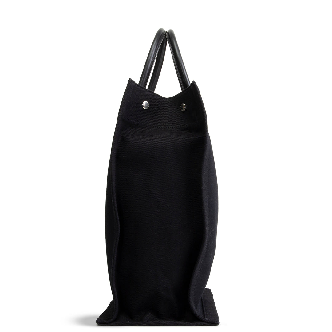 SAINT LAURENT Canvas Rive Gauche North South Tote - Black
