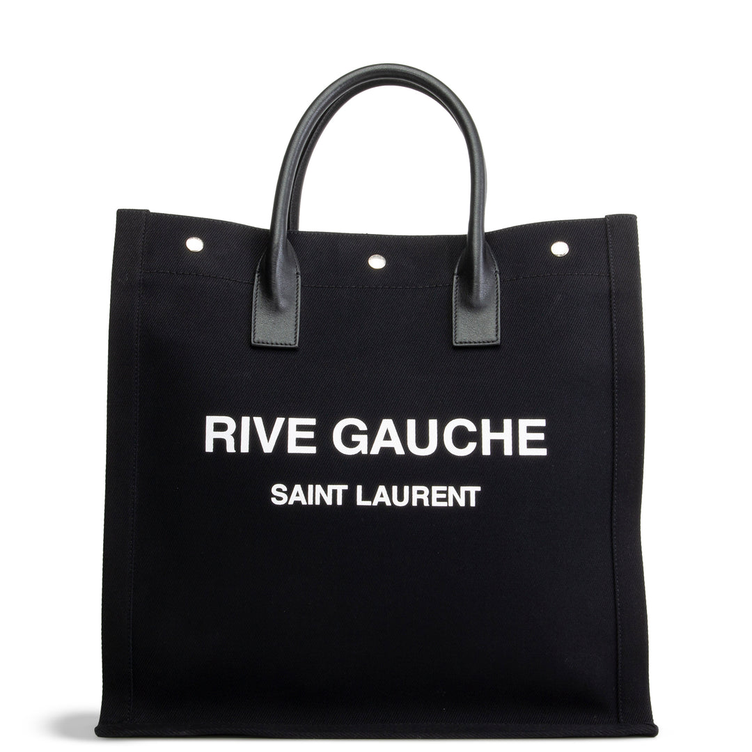 SAINT LAURENT Canvas Rive Gauche North South Tote - Black