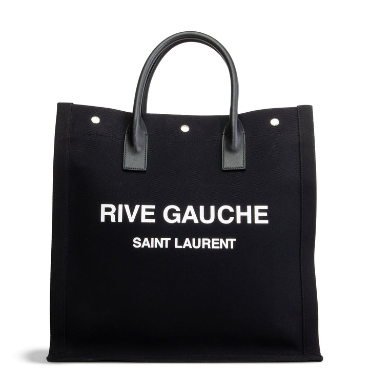 SAINT LAURENT Canvas Rive Gauche North South Tote - Black