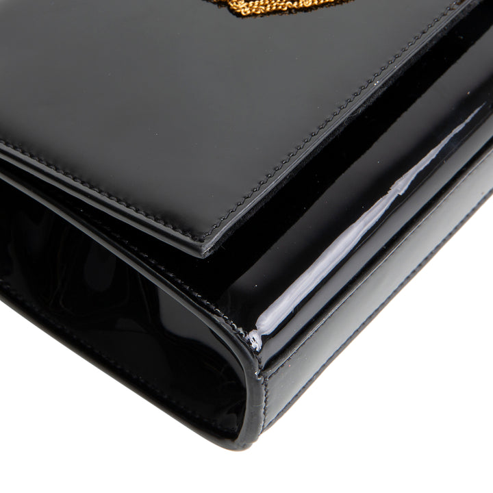 SAINT LAURENT Kate Tassel Clutch - Patent Leather OUTLET FINAL SALE