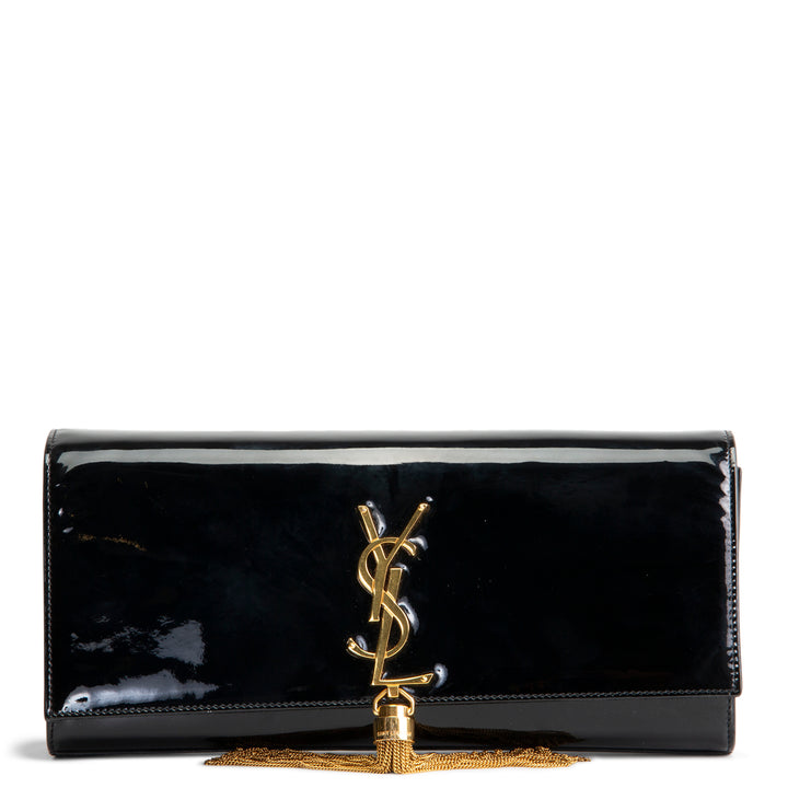 SAINT LAURENT Kate Tassel Clutch - Patent Leather OUTLET FINAL SALE
