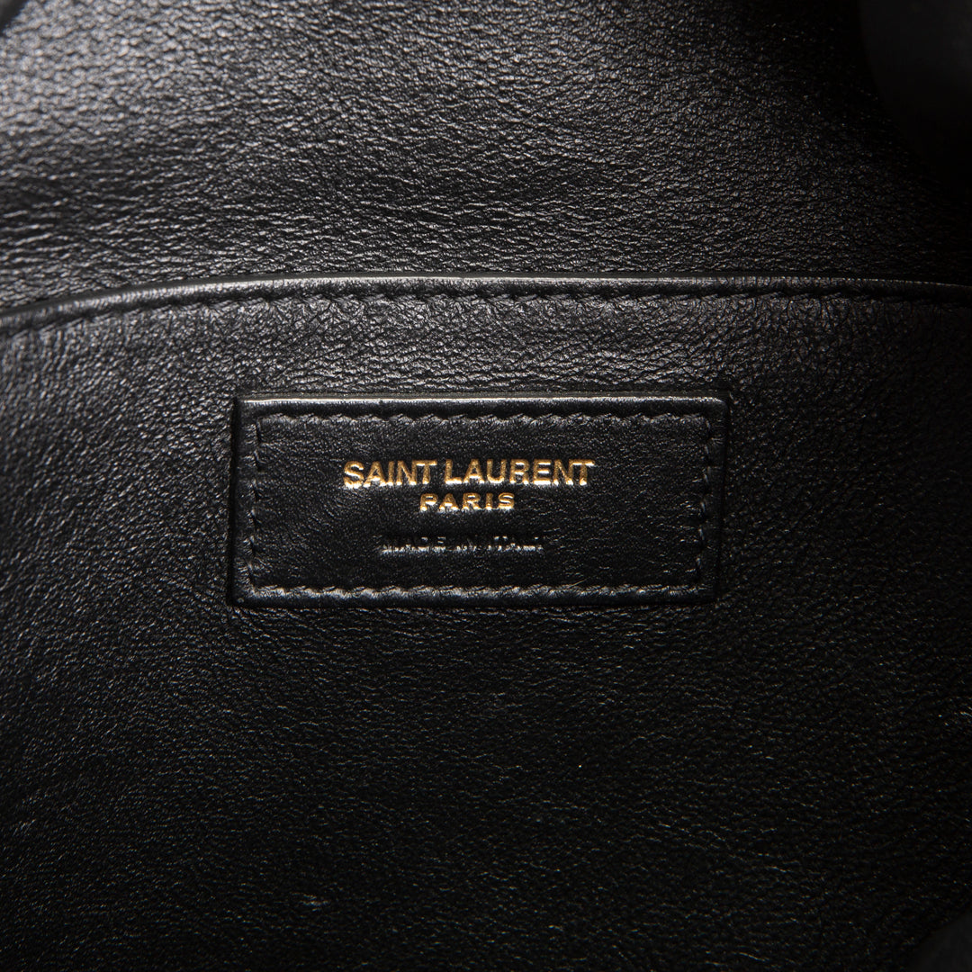 SAINT LAURENT Suede Grace Fringe Hobo - Black