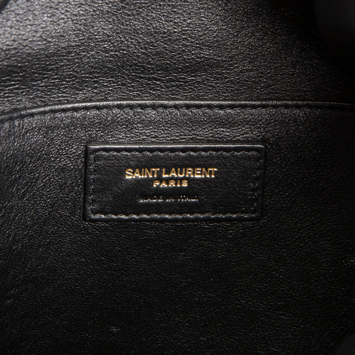 SAINT LAURENT Suede Grace Fringe Hobo - Black