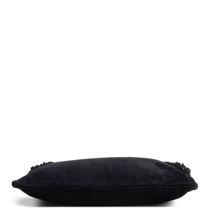 SAINT LAURENT Suede Grace Fringe Hobo - Black