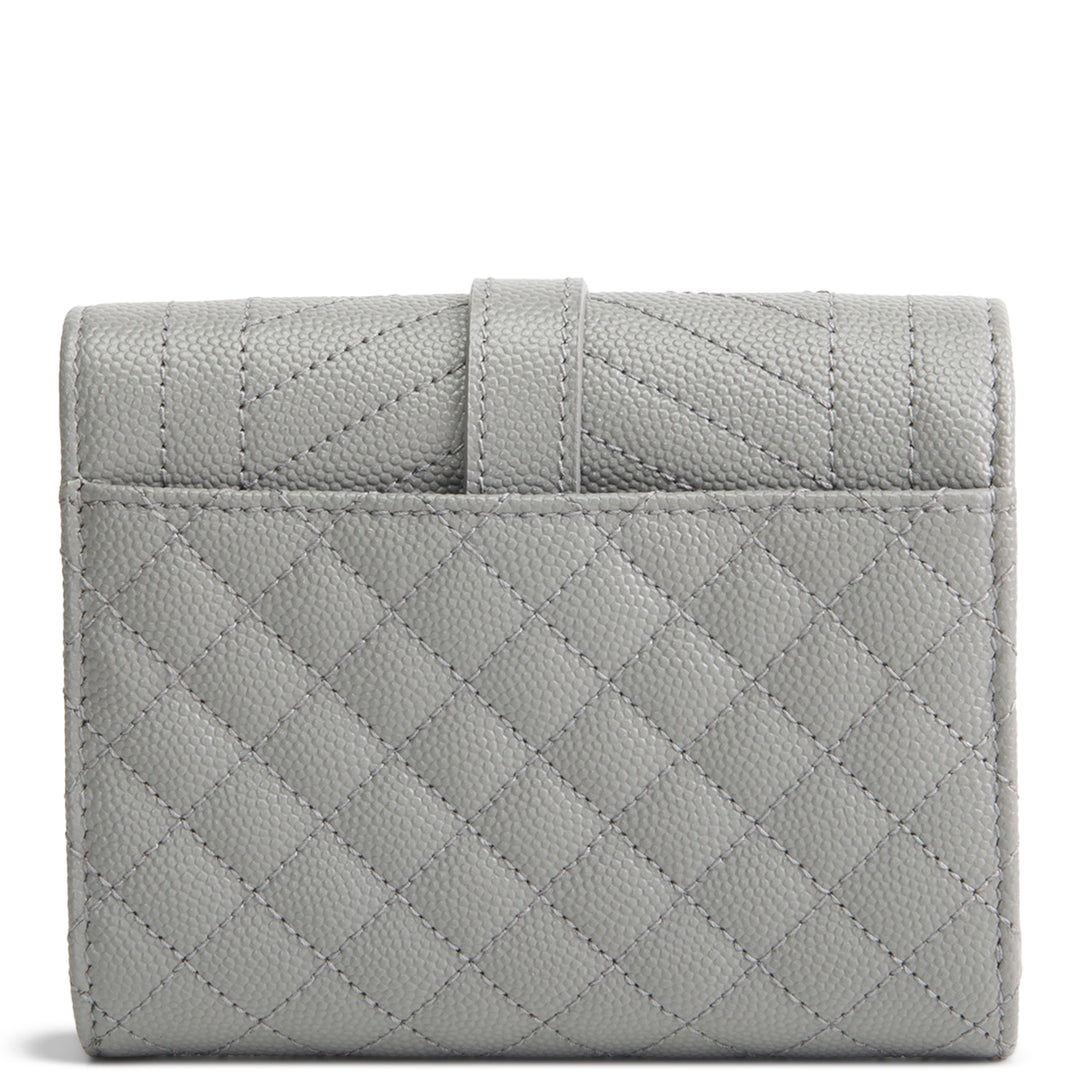SAINT LAURENT Triquilt Envelope Wallet - Grey