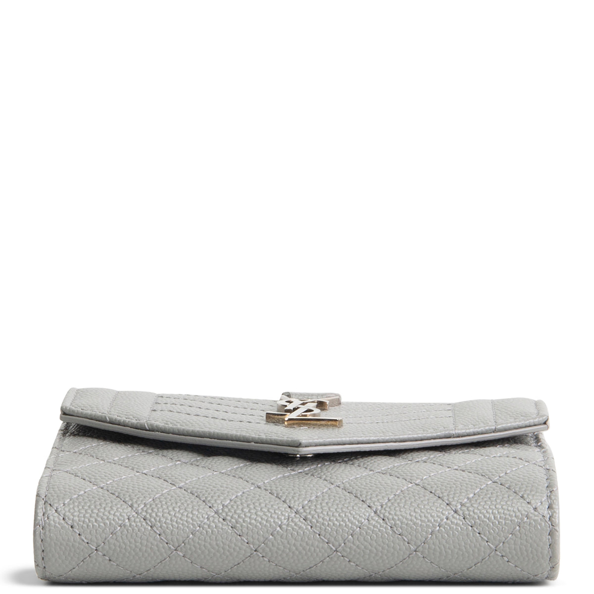 SAINT LAURENT Triquilt Envelope Wallet - Grey
