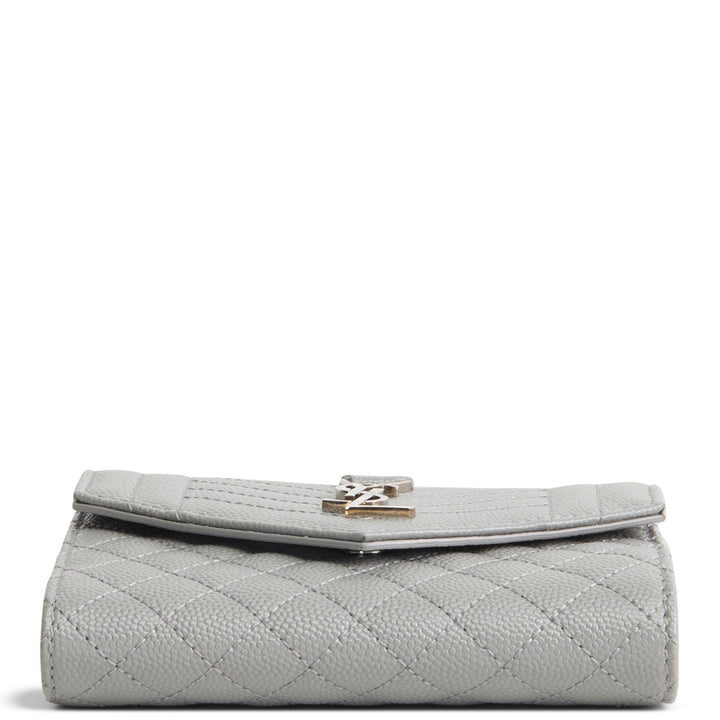 SAINT LAURENT Triquilt Envelope Wallet - Grey