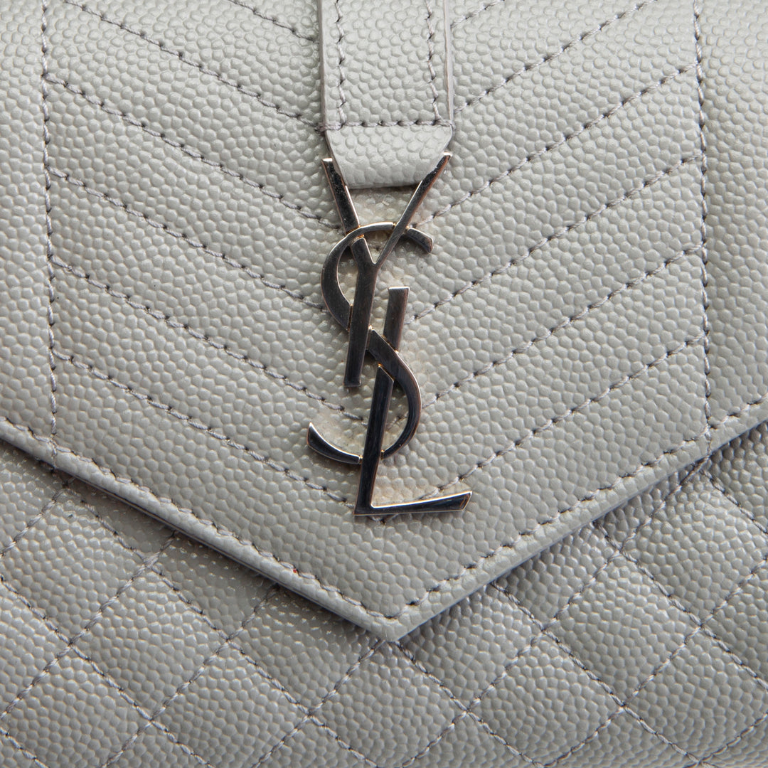 SAINT LAURENT Triquilt Envelope Wallet - Grey