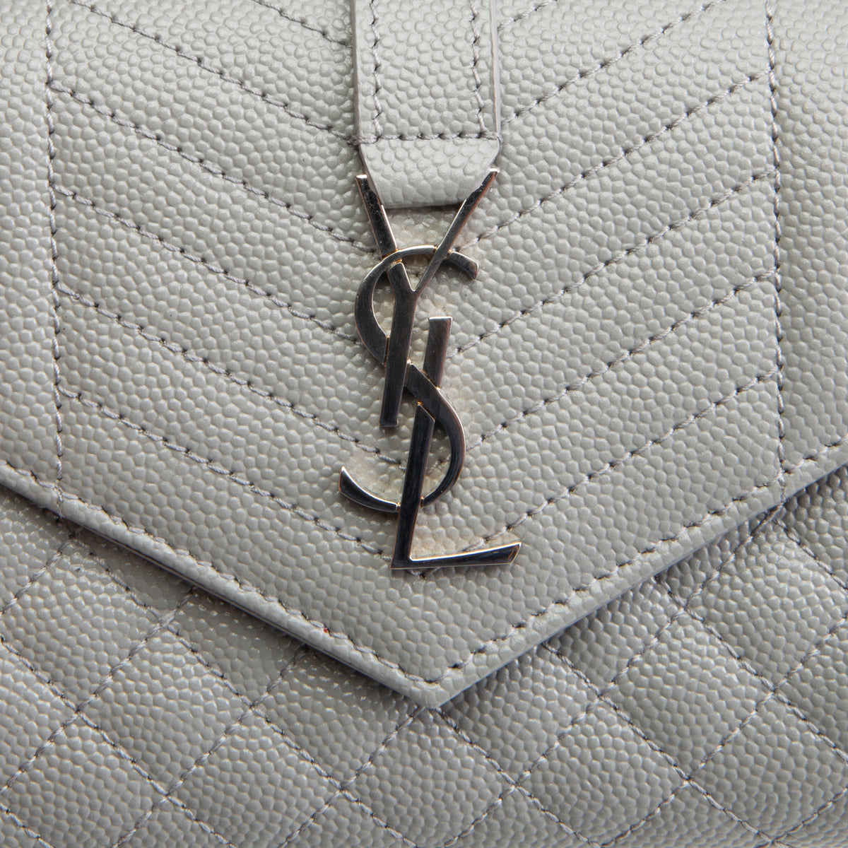 SAINT LAURENT Triquilt Envelope Wallet - Grey