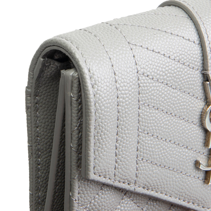 SAINT LAURENT Triquilt Envelope Wallet - Grey