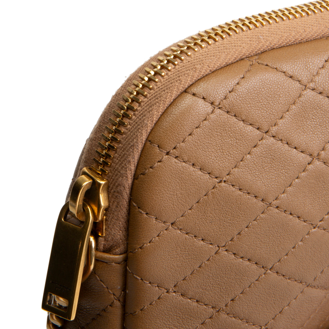 SAINT LAURENT Gaby Zipped Pouch Chain Mini - Dark Cork
