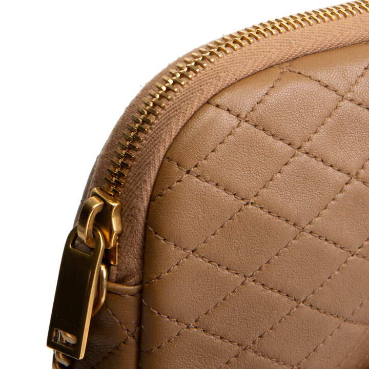 SAINT LAURENT Gaby Zipped Pouch Chain Mini - Dark Cork