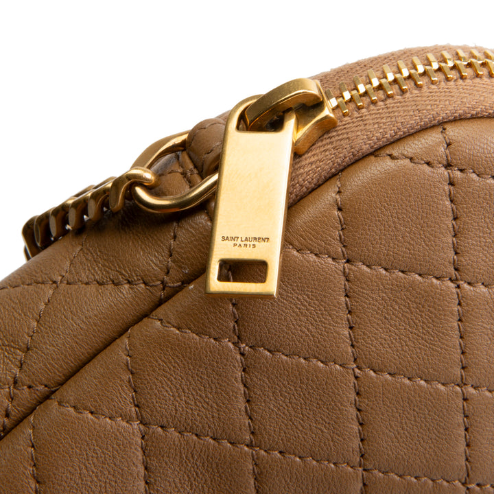 SAINT LAURENT Gaby Zipped Pouch Chain Mini - Dark Cork