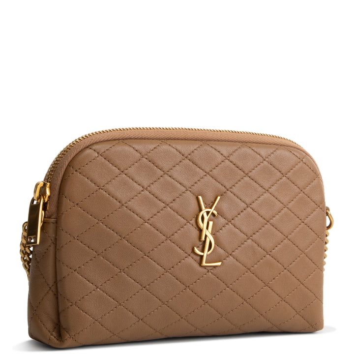SAINT LAURENT Gaby Zipped Pouch Chain Mini - Dark Cork