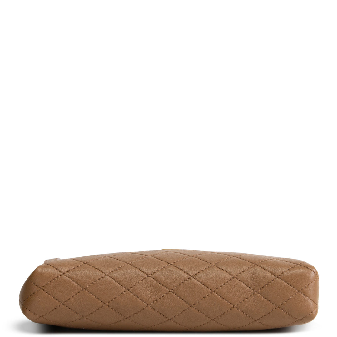 SAINT LAURENT Gaby Zipped Pouch Chain Mini - Dark Cork