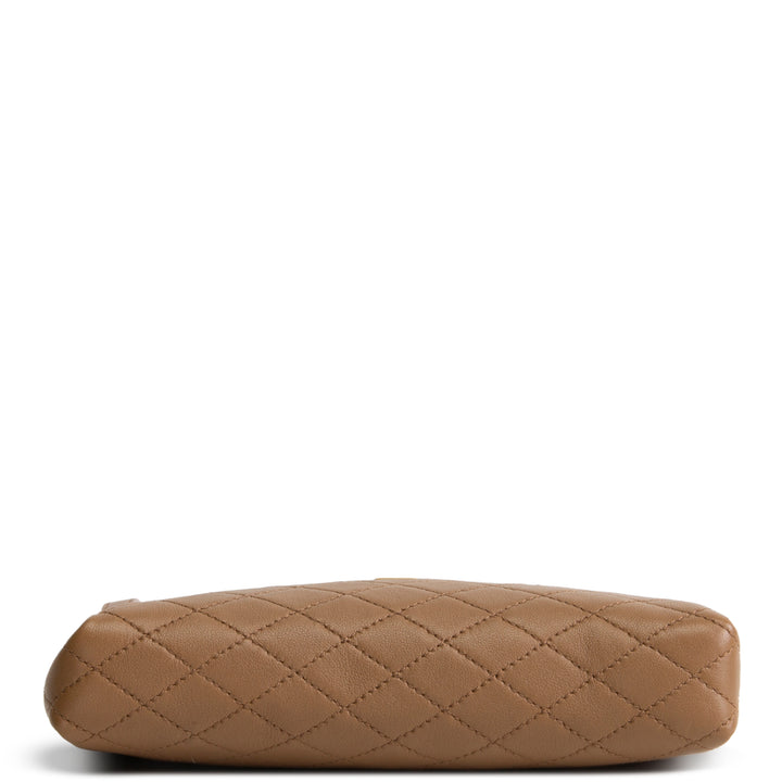 SAINT LAURENT Gaby Zipped Pouch Chain Mini - Dark Cork