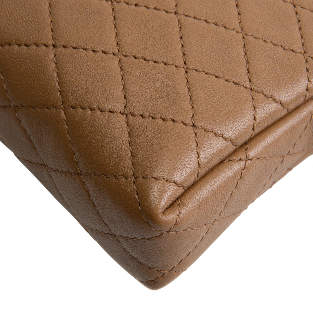 SAINT LAURENT Gaby Zipped Pouch Chain Mini - Dark Cork