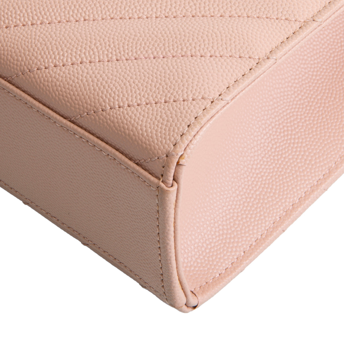 SAINT LAURENT Large Matelasse Monogram Envelope Bag - Peach/Pink