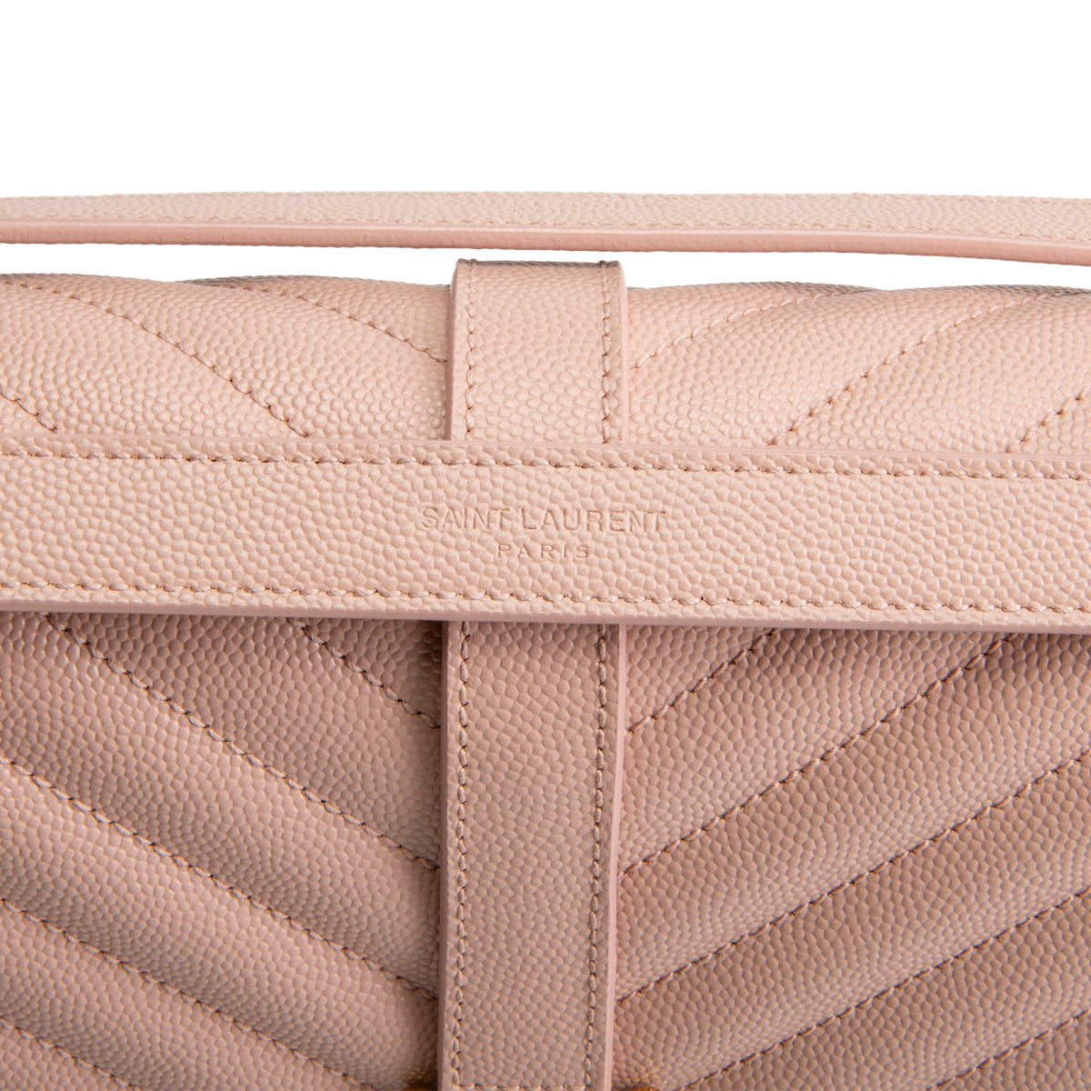SAINT LAURENT Large Matelasse Monogram Envelope Bag - Peach/Pink