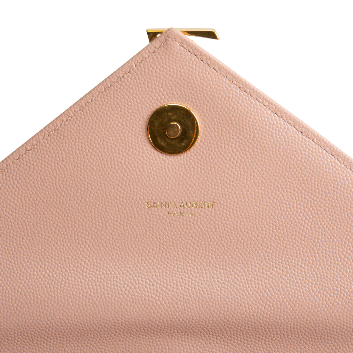SAINT LAURENT Large Matelasse Monogram Envelope Bag - Peach/Pink