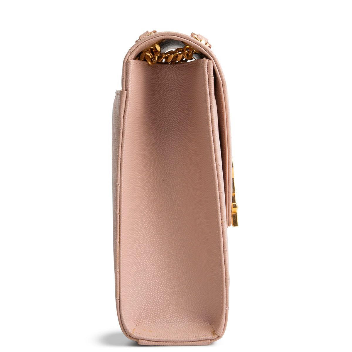 SAINT LAURENT Large Matelasse Monogram Envelope Bag - Peach/Pink