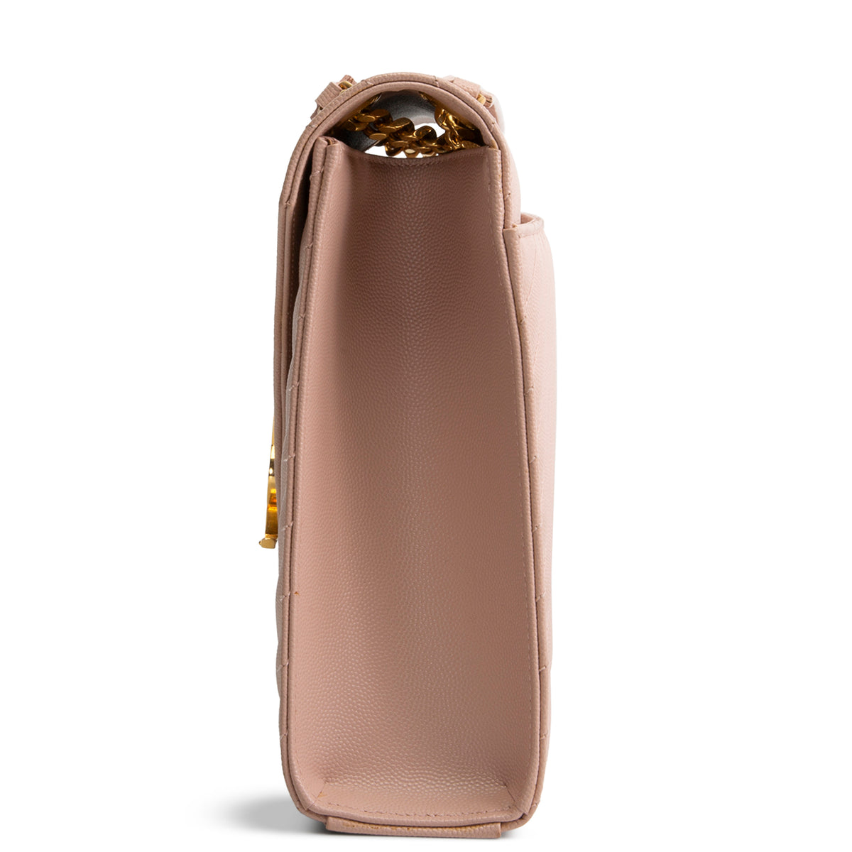 SAINT LAURENT Large Matelasse Monogram Envelope Bag - Peach/Pink