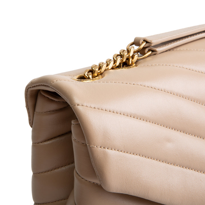 SAINT LAURENT Medium Loulou Shoulder Bag - Dark Beige