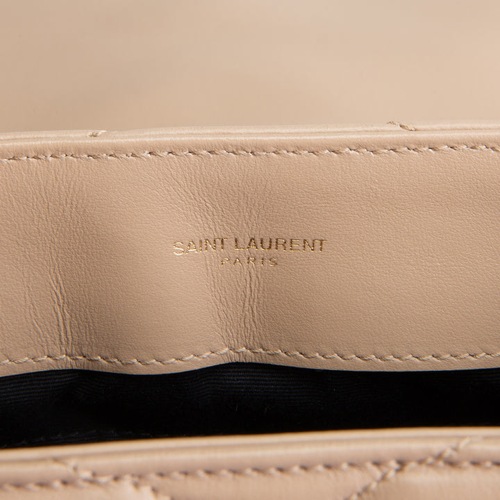 SAINT LAURENT Medium Loulou Shoulder Bag - Dark Beige