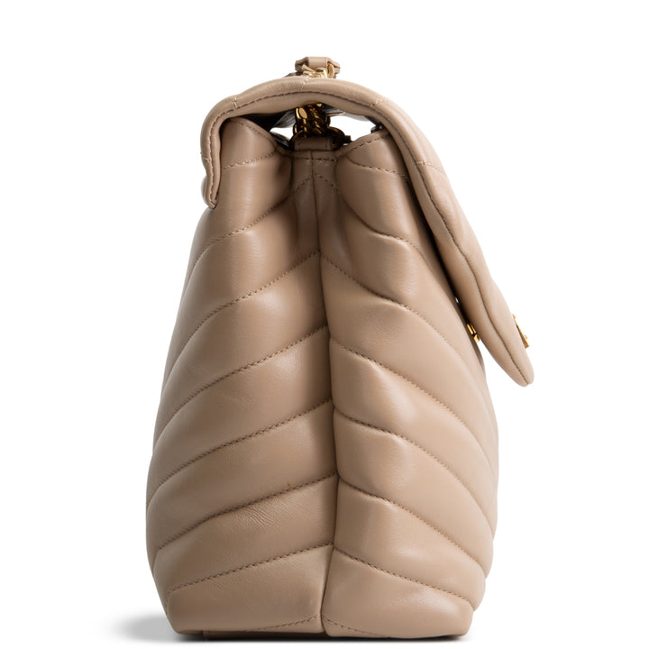 SAINT LAURENT Medium Loulou Shoulder Bag - Dark Beige