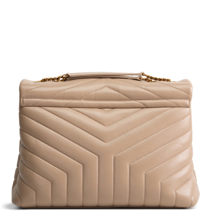 SAINT LAURENT Medium Loulou Shoulder Bag - Dark Beige
