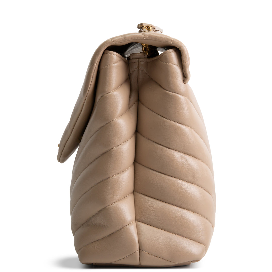 SAINT LAURENT Medium Loulou Shoulder Bag - Dark Beige