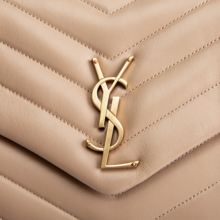 SAINT LAURENT Medium Loulou Shoulder Bag - Dark Beige