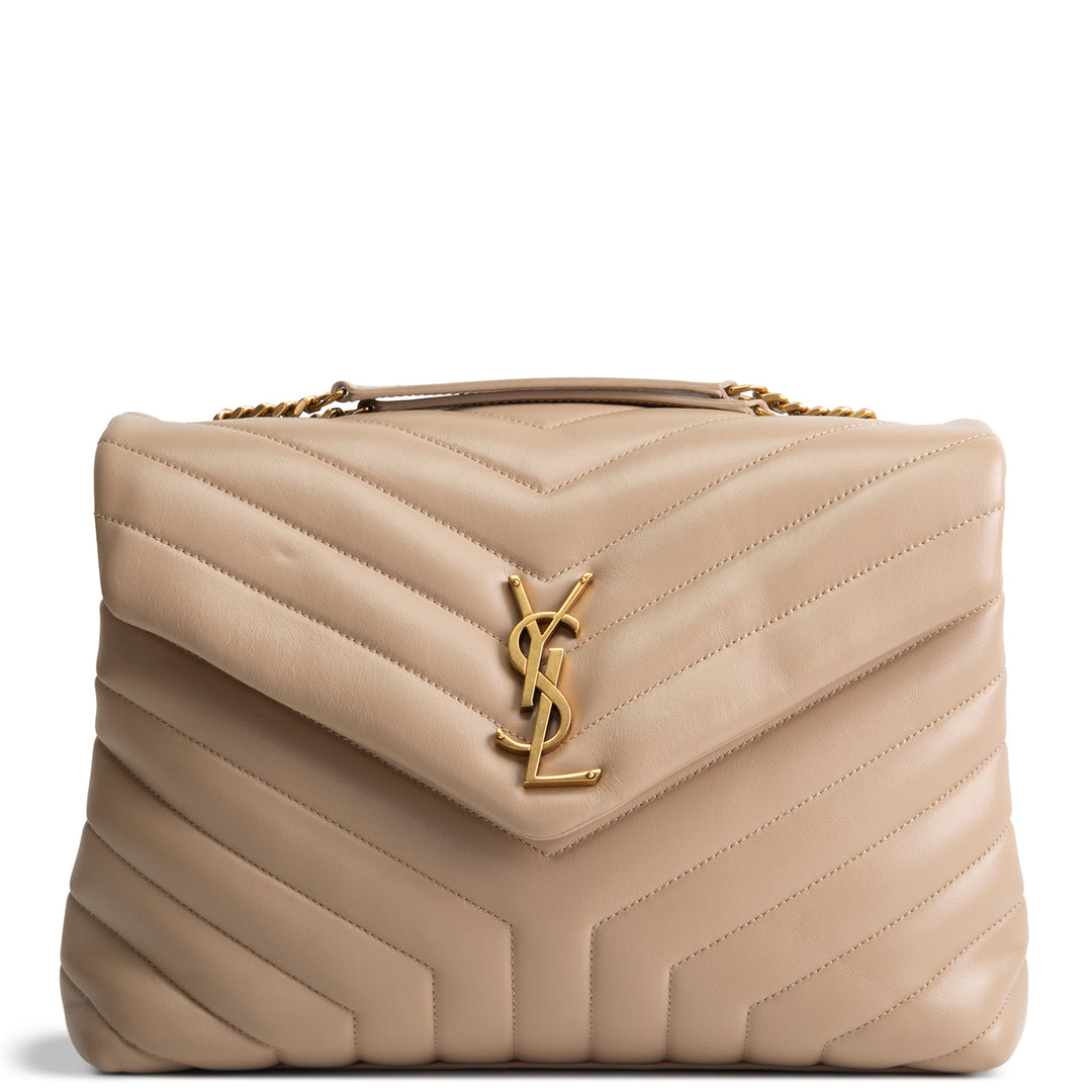 SAINT LAURENT Medium Loulou Shoulder Bag - Dark Beige