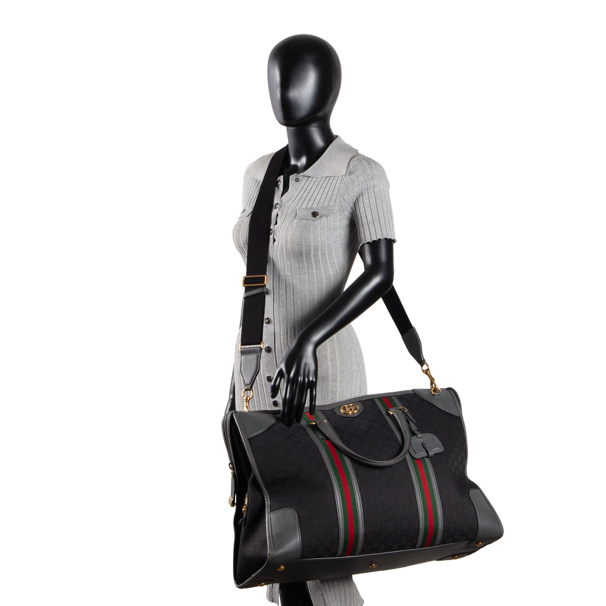 GUCCI GG Canvas XL Bauletto Duffle Bag