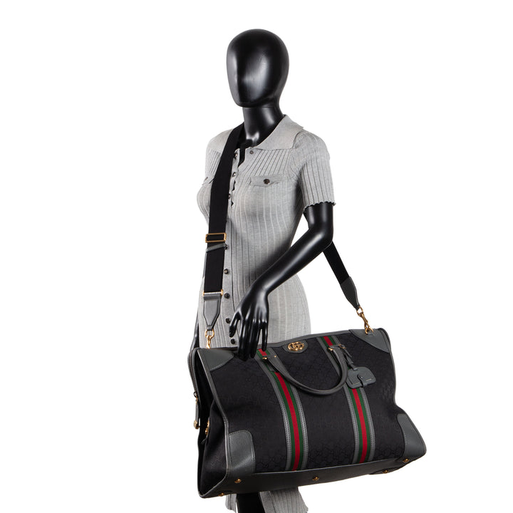 GUCCI GG Canvas XL Bauletto Duffle Bag