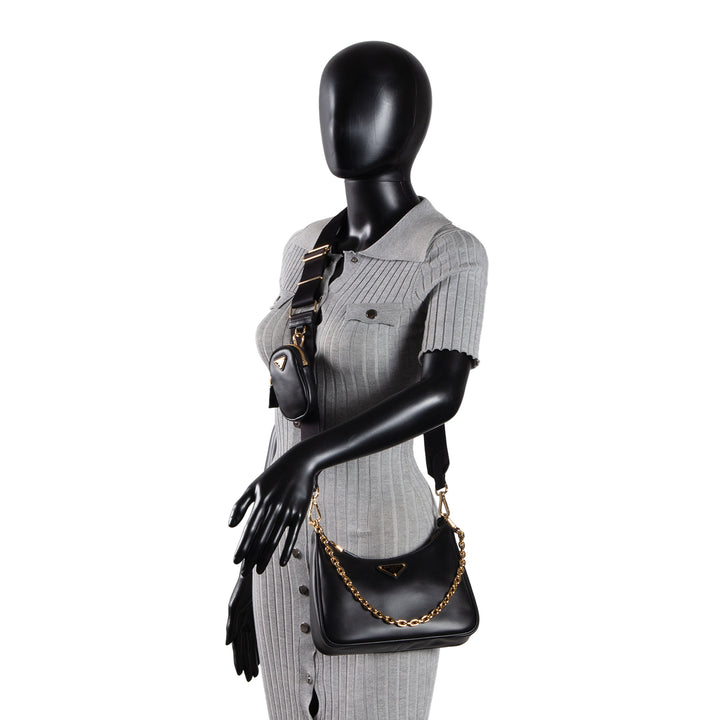 PRADA Saffiano Leather Re-Edition 2005 - Black/Gold