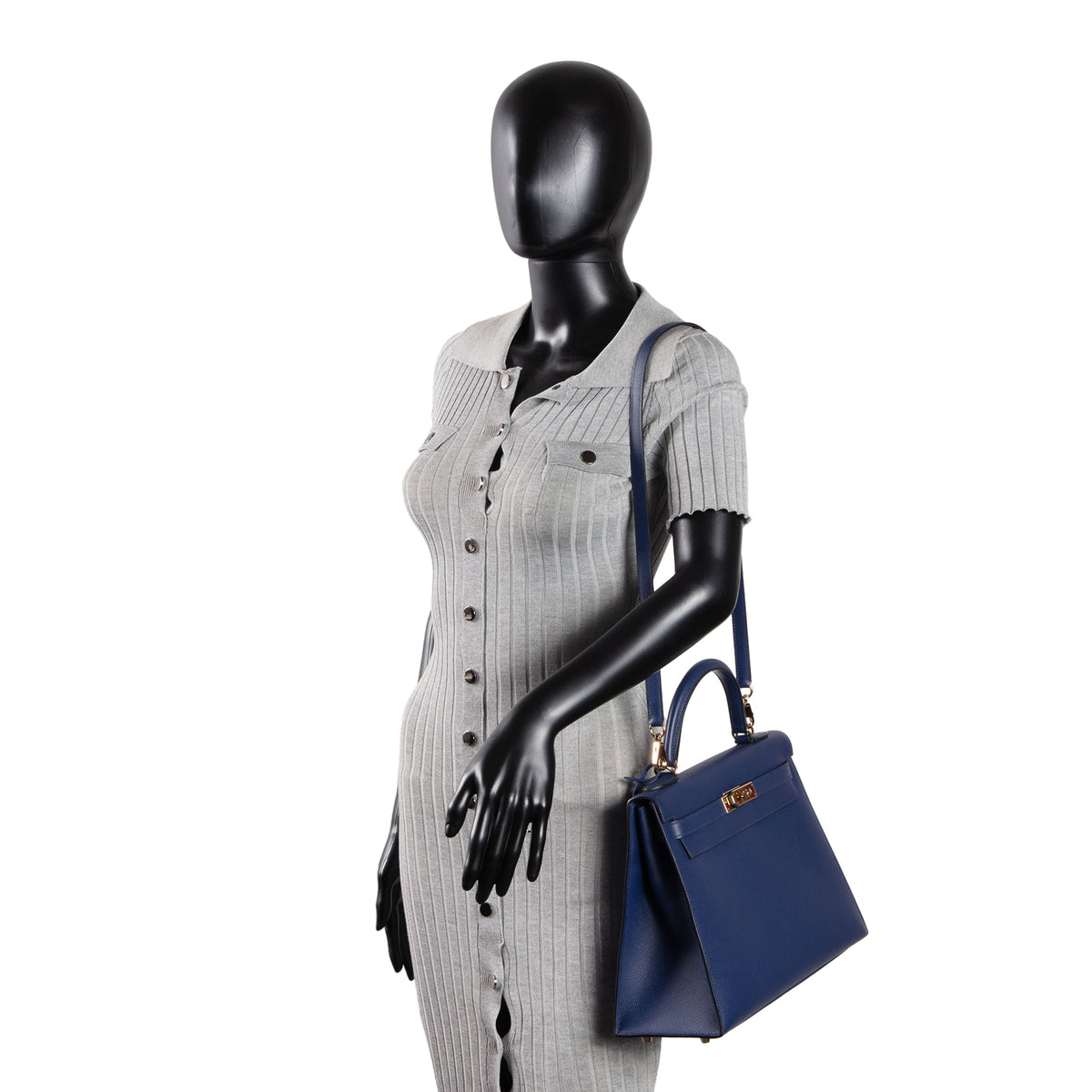 HERMES Kelly 32 Sellier Epsom - Blue