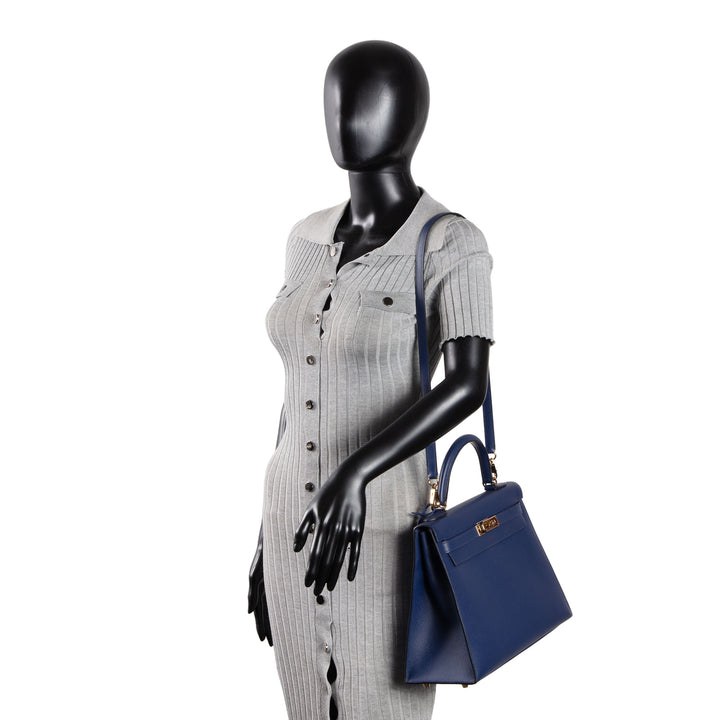 HERMES Kelly 32 Sellier Epsom - Blue